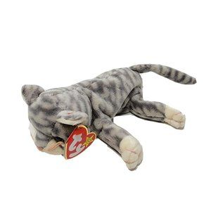 Ty Beanie Babies Silver The Cat 1999 Beanbag Plush With Tags